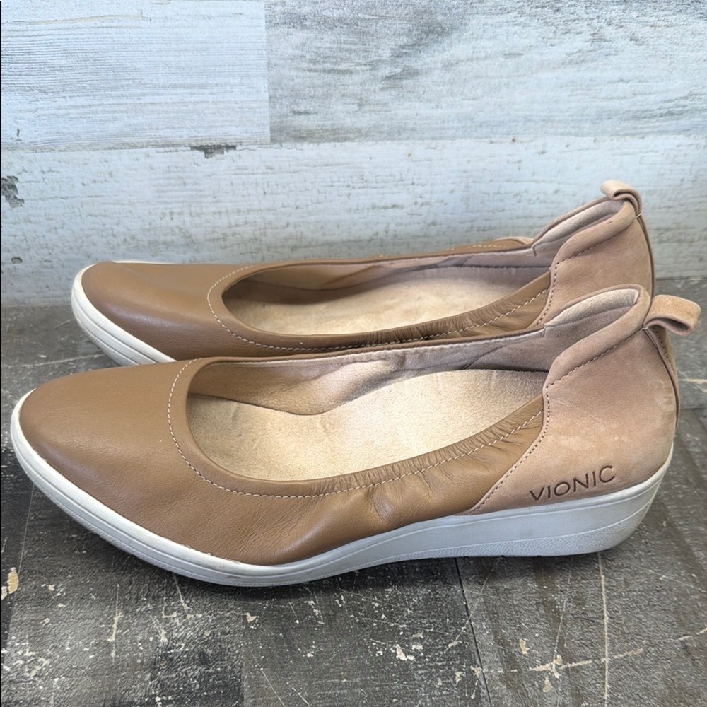 Vionic women's advantage jacey wedge slip on platform wedges toffee size 9